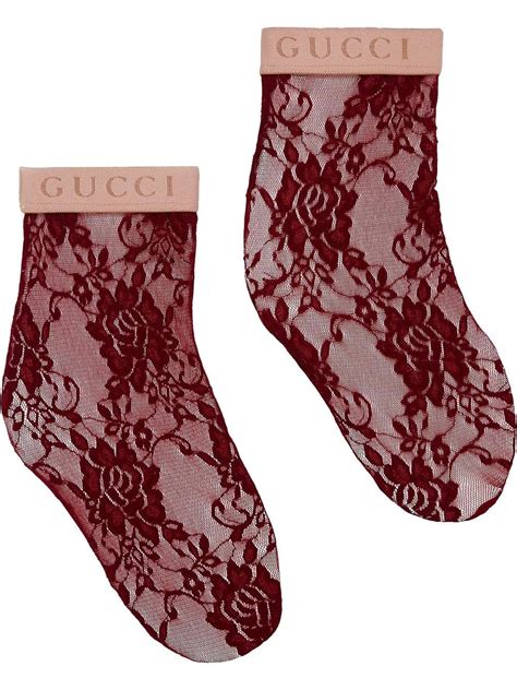 gucci lace ankle socks|gucci over knee socks.